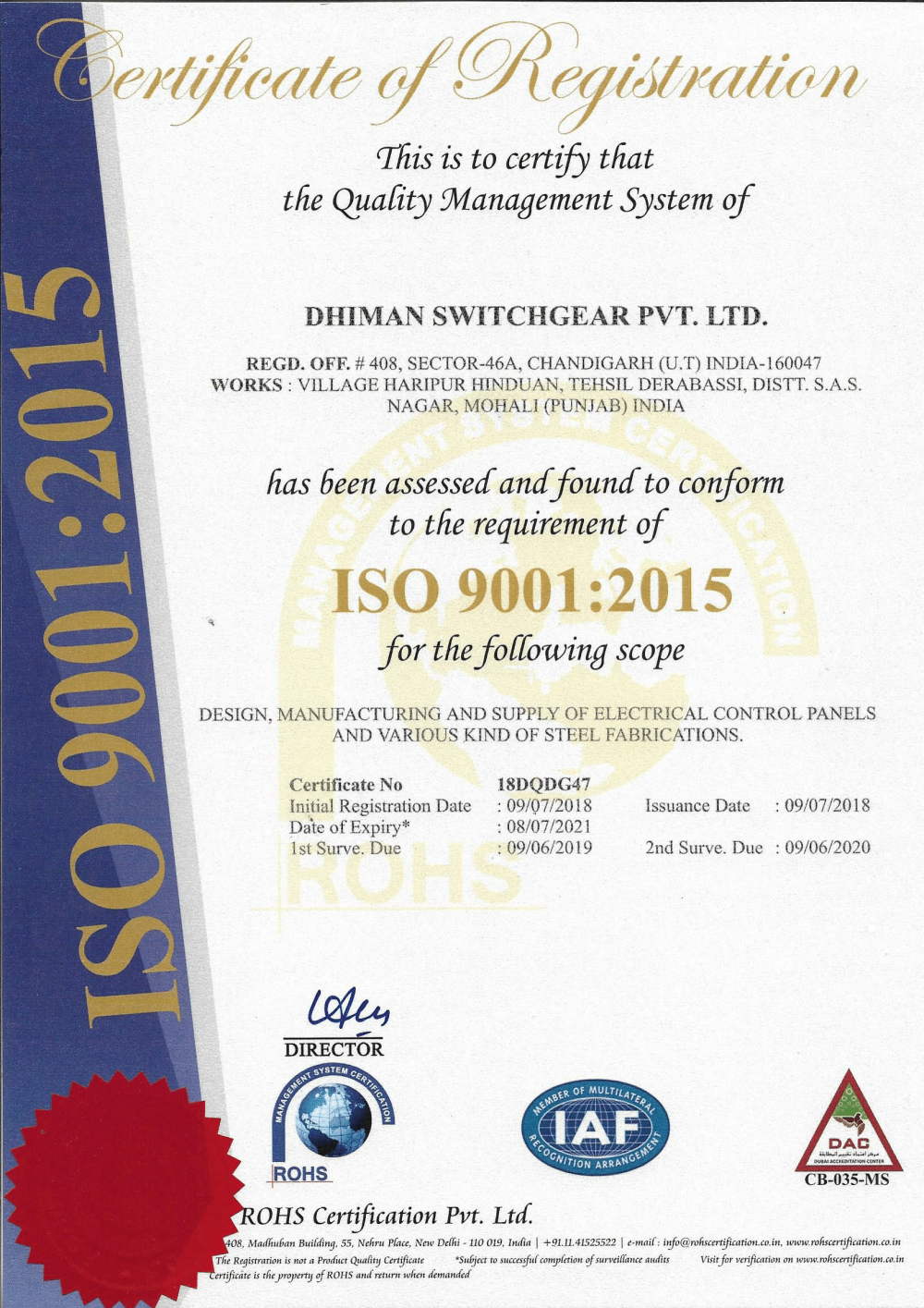 DHIMAN SWITCHGEAR PVT. LTD.-1